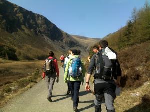 Walking and talking towards the Upper Valley, Glendalough, Co. Wicklow